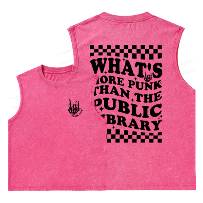 Pagewings punk the public library Unisex Washed Tank Top