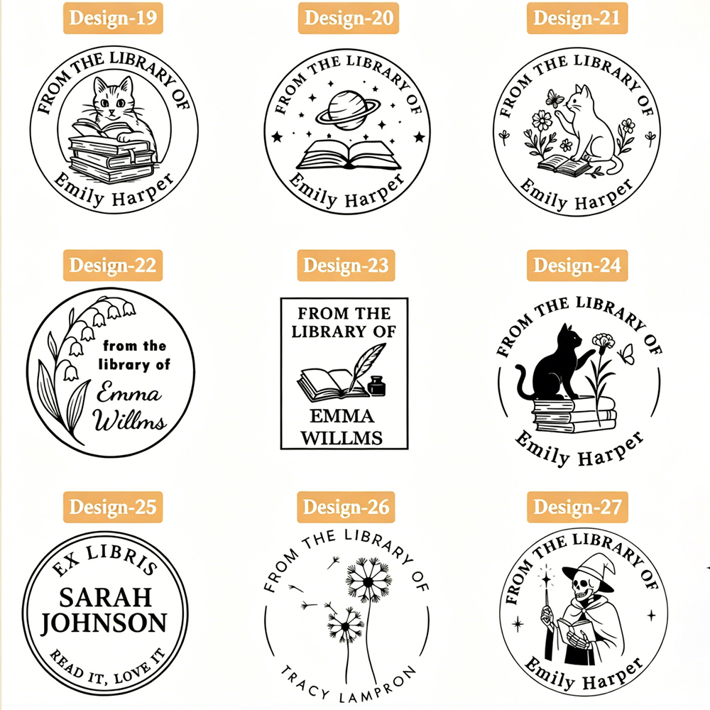 Pagewings Personalized Name Library Stamp