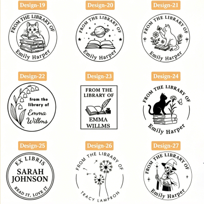 Pagewings Personalized Name Library Stamp