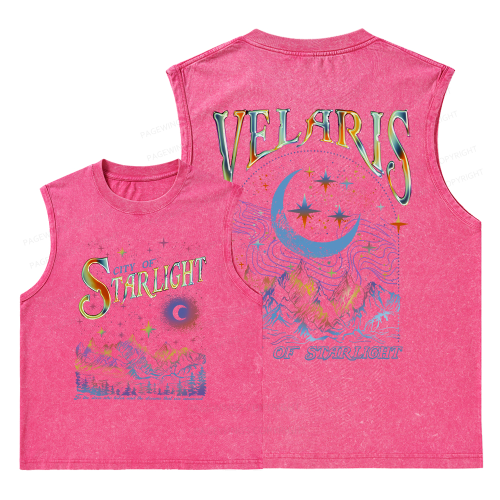 Pagewings Velaris City Of Starlight ACOTAR Two-Sided Unisex Washed Tank Top