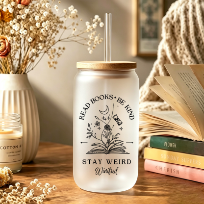 Pagewings Personalized Read Books Glass Can Tumbler