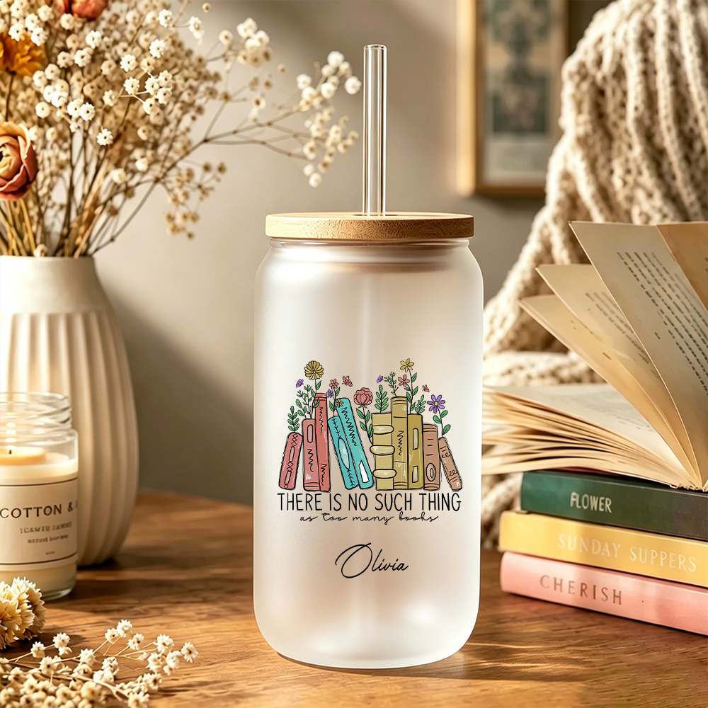 Pagewings Personalized Book Lovers Glass Can Tumbler