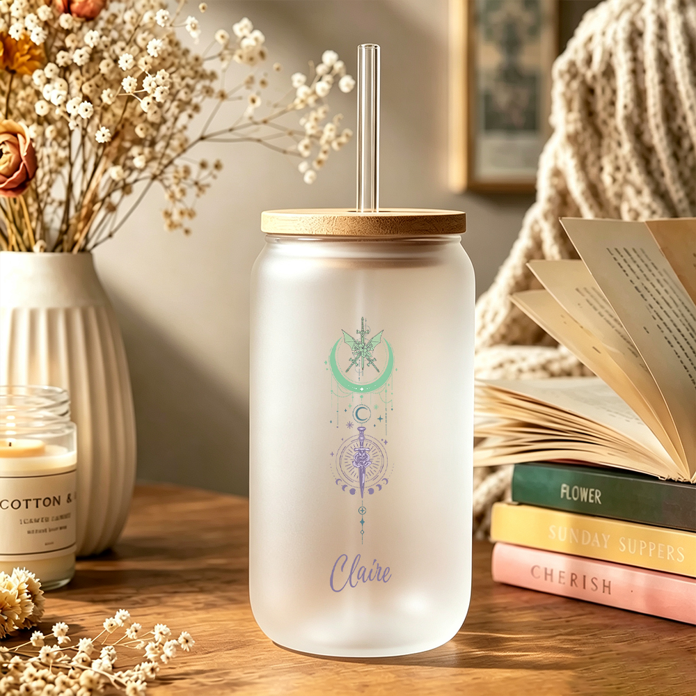 Pagewings Personalized Fantasy Bookish Glass Can Tumbler