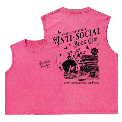 Pagewings Anti-social Book Club Comfort Colors Unisex Washed Tank Top