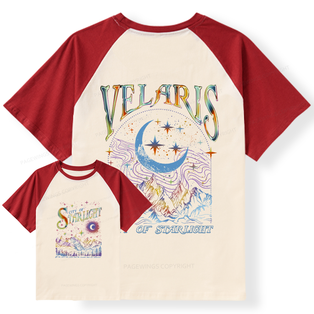 Pagewings Velaris City Of Starlight ACOTAR Two-Sided Raglan T-shirt