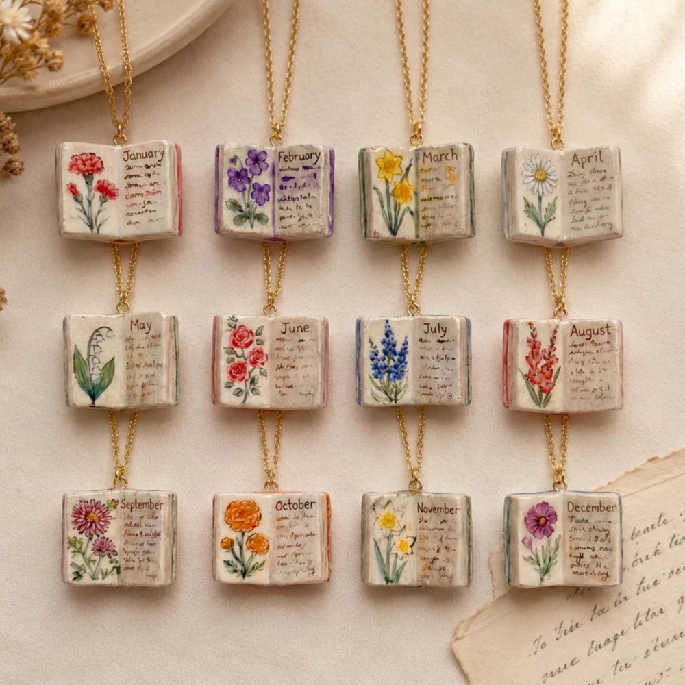 Pagewings Birth Flower Necklace