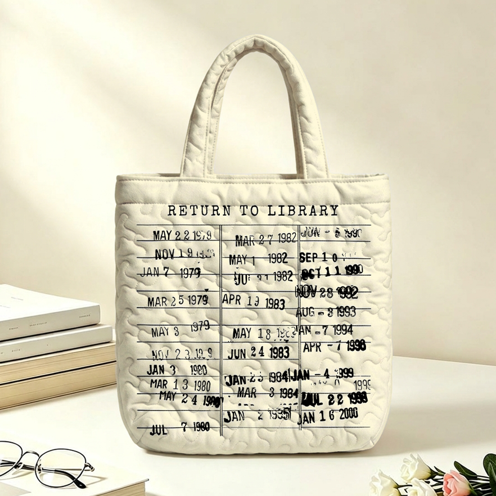 Pagewings Return to Library Quilted Tote Bag