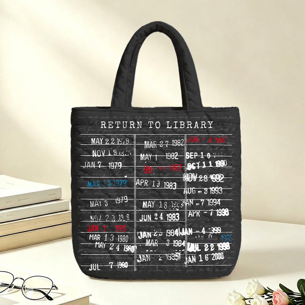 Pagewings Return to Library Quilted Tote Bag