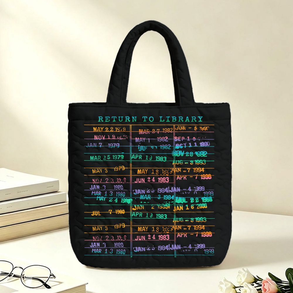 Pagewings Return to Library Quilted Tote Bag