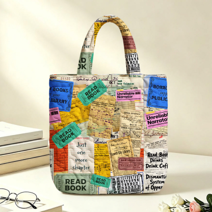 Pagewings Bookish Vibe Quilted Tote Bag