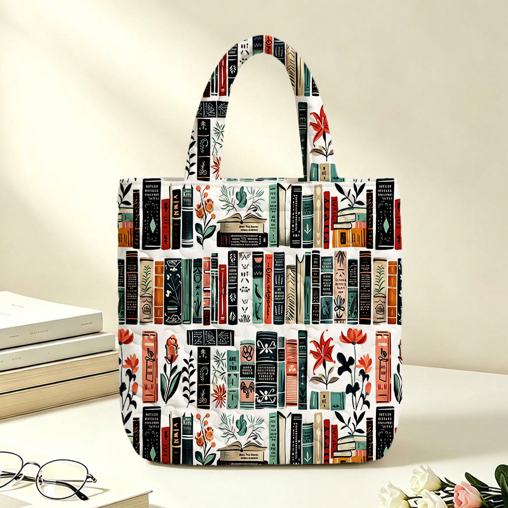 Pagewings Bookish Vibe Quilted Tote Bag