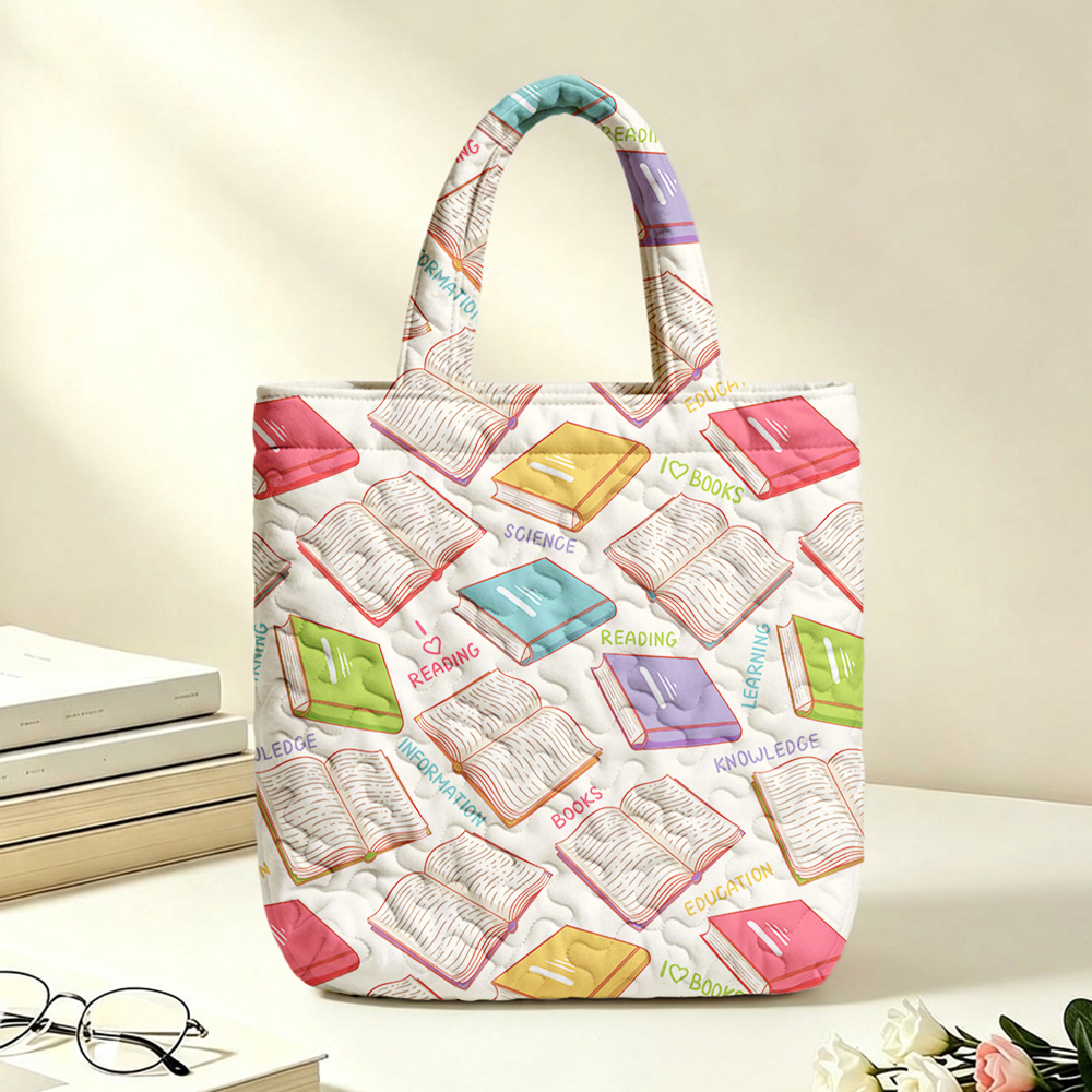 Pagewings Bookish Vibe Quilted Tote Bag