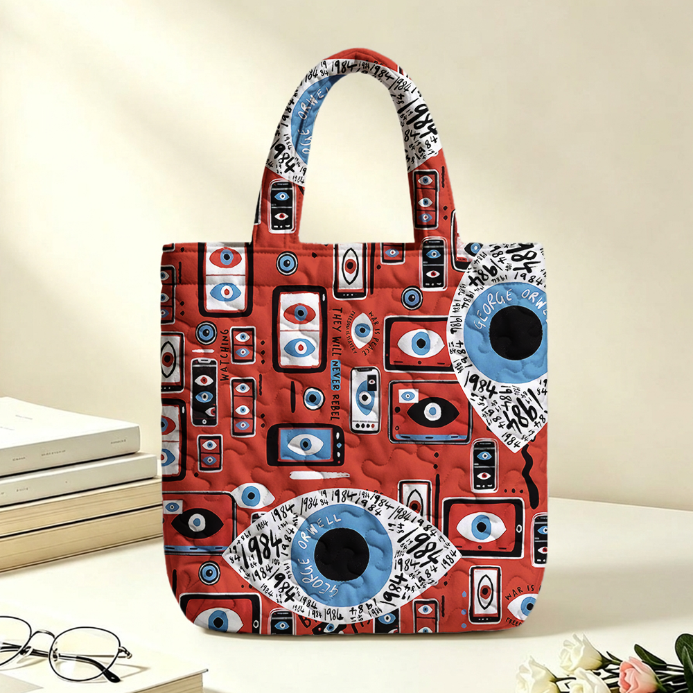 Pagewings Dystopian Book LoversQuilted Tote Bag