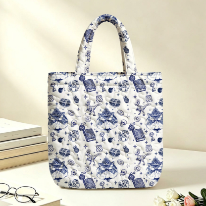 Pagewings Sci Fi Bookish Quilted Tote Bag