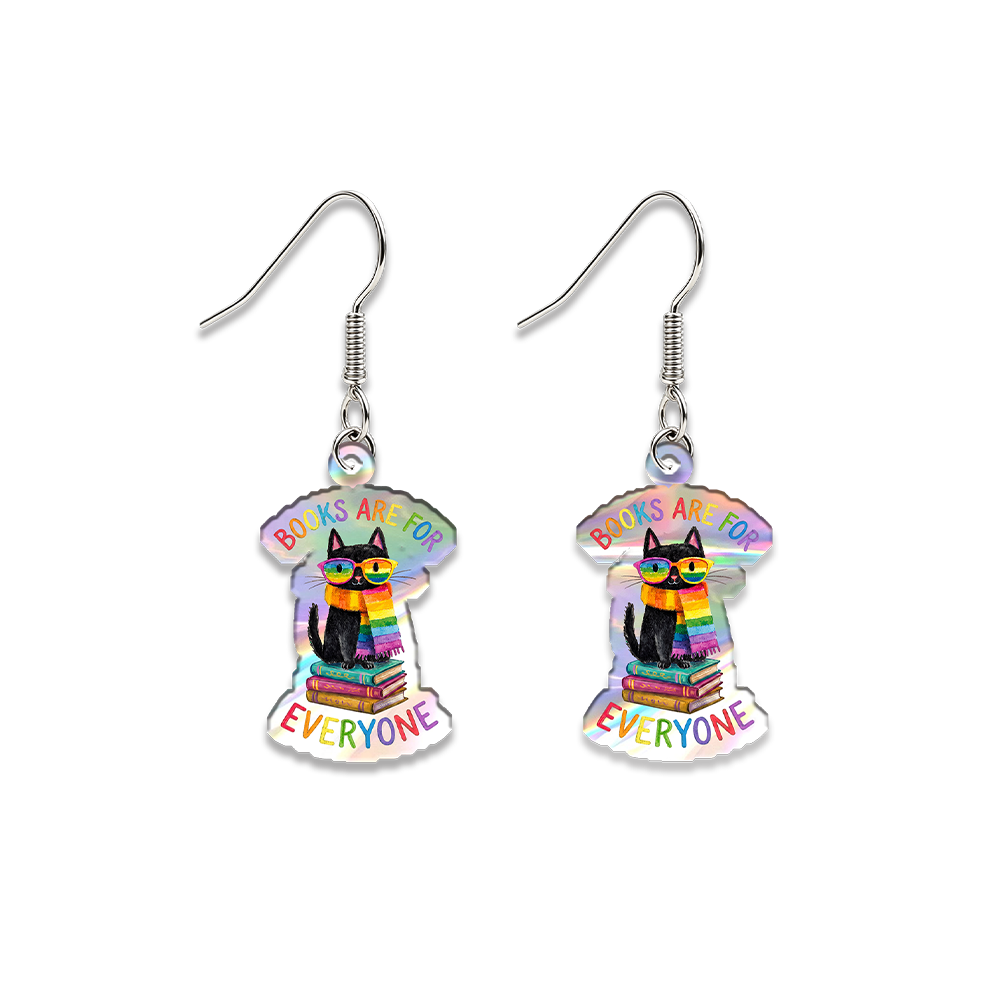 Pagewings Reading Cat Earrings