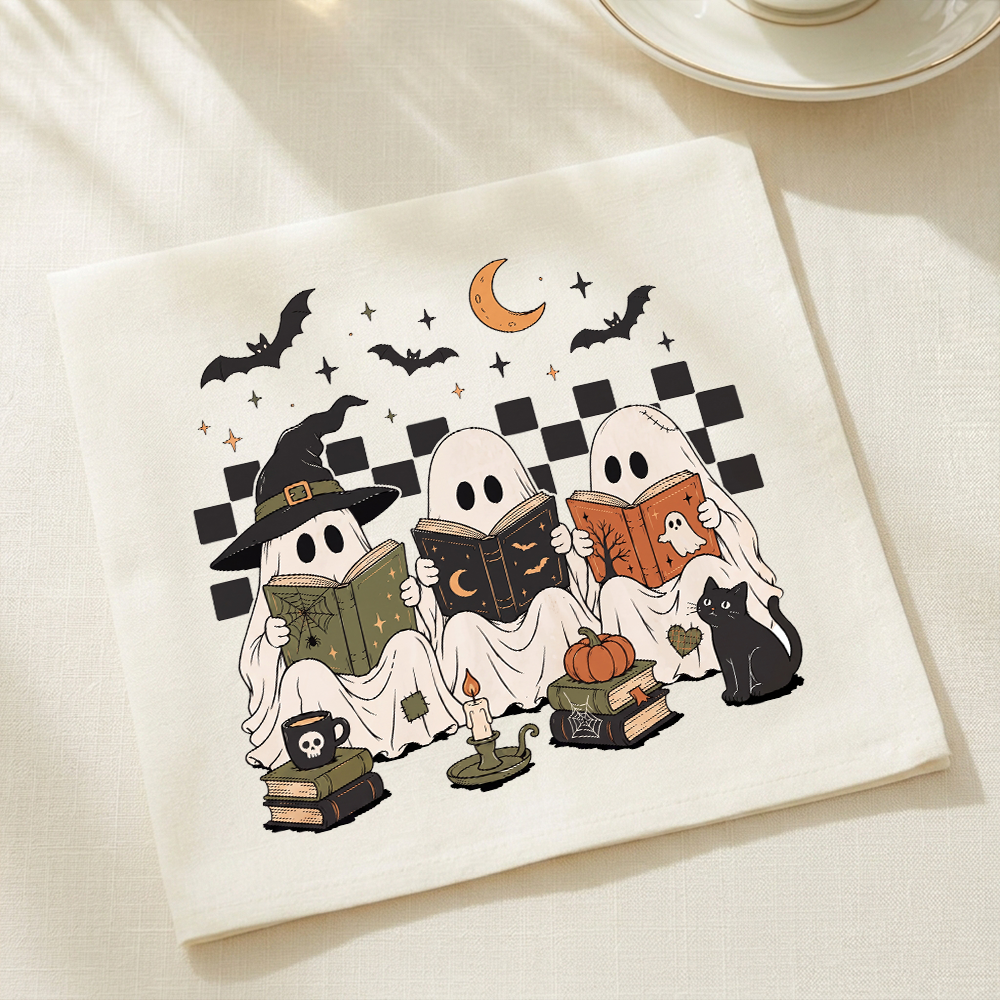 Pagewings Halloween Ghost Book Lover Paper Napkins 