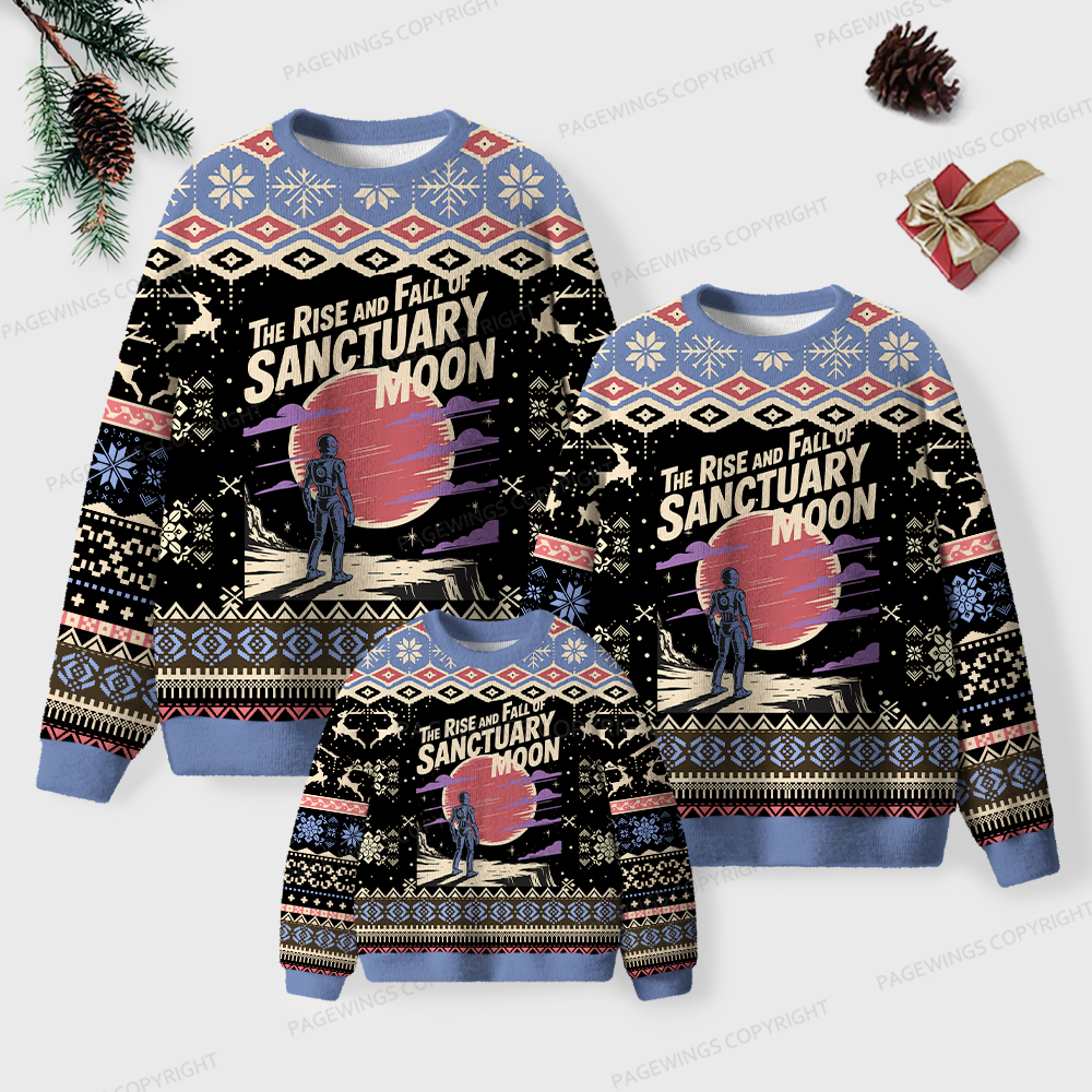 Pagewings The Rise And Fall Of Sanctuary Moon Unisex Ugly Knit Sweatshirt