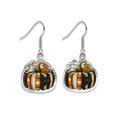 Pagewings Fall Book Pumpkin Earrings