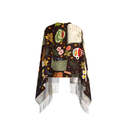 Pagewings Autumn Reading Long Fringe Scarf