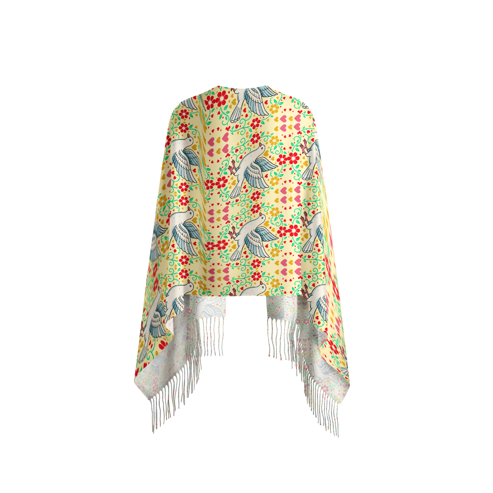 Pagewings Library Stamp Long Fringe Scarf