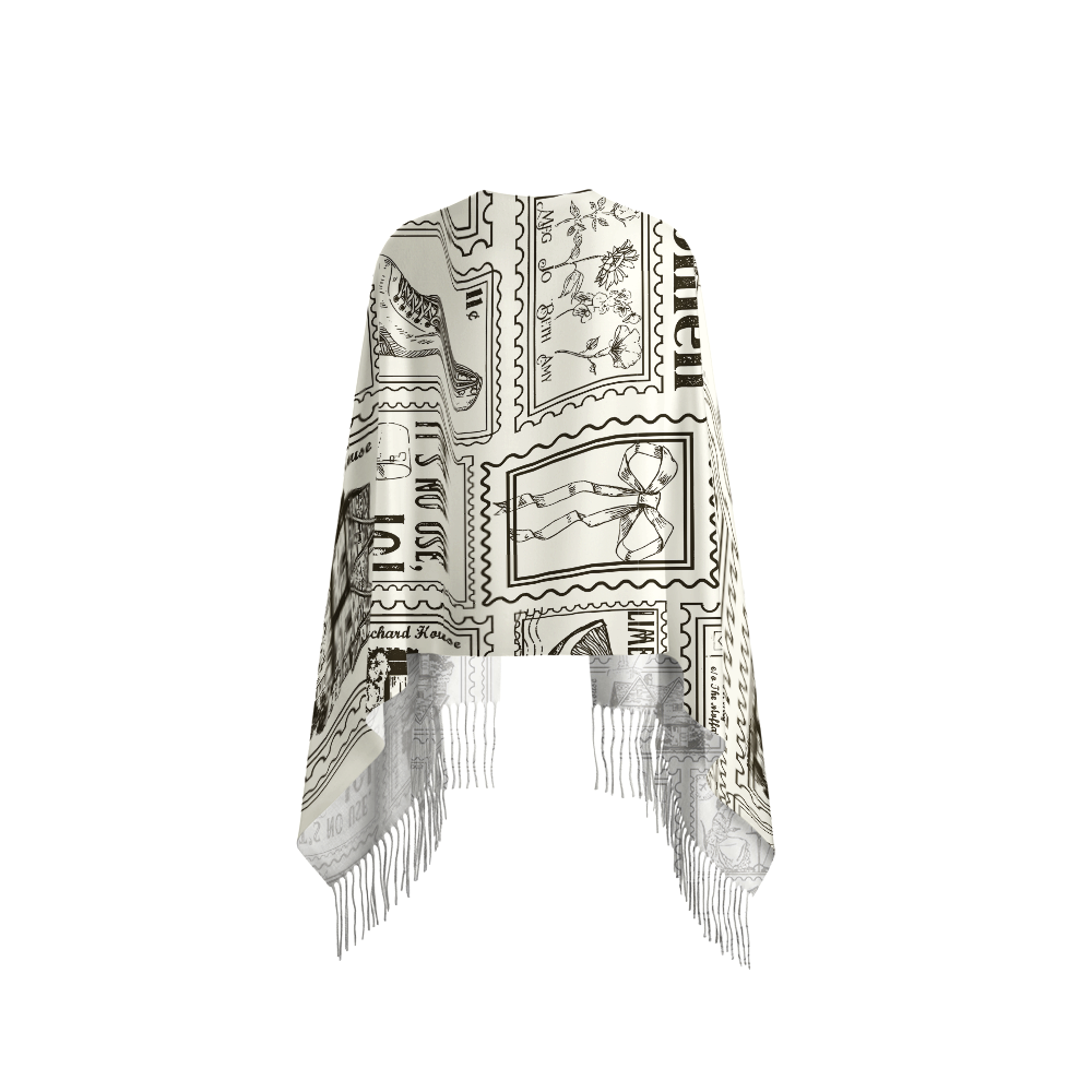 Pagewings Vintage Literature Long Fringe Scarf