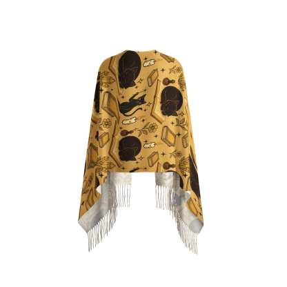 Pagewings Autumn Cat Bookish Long Fringe Scarf
