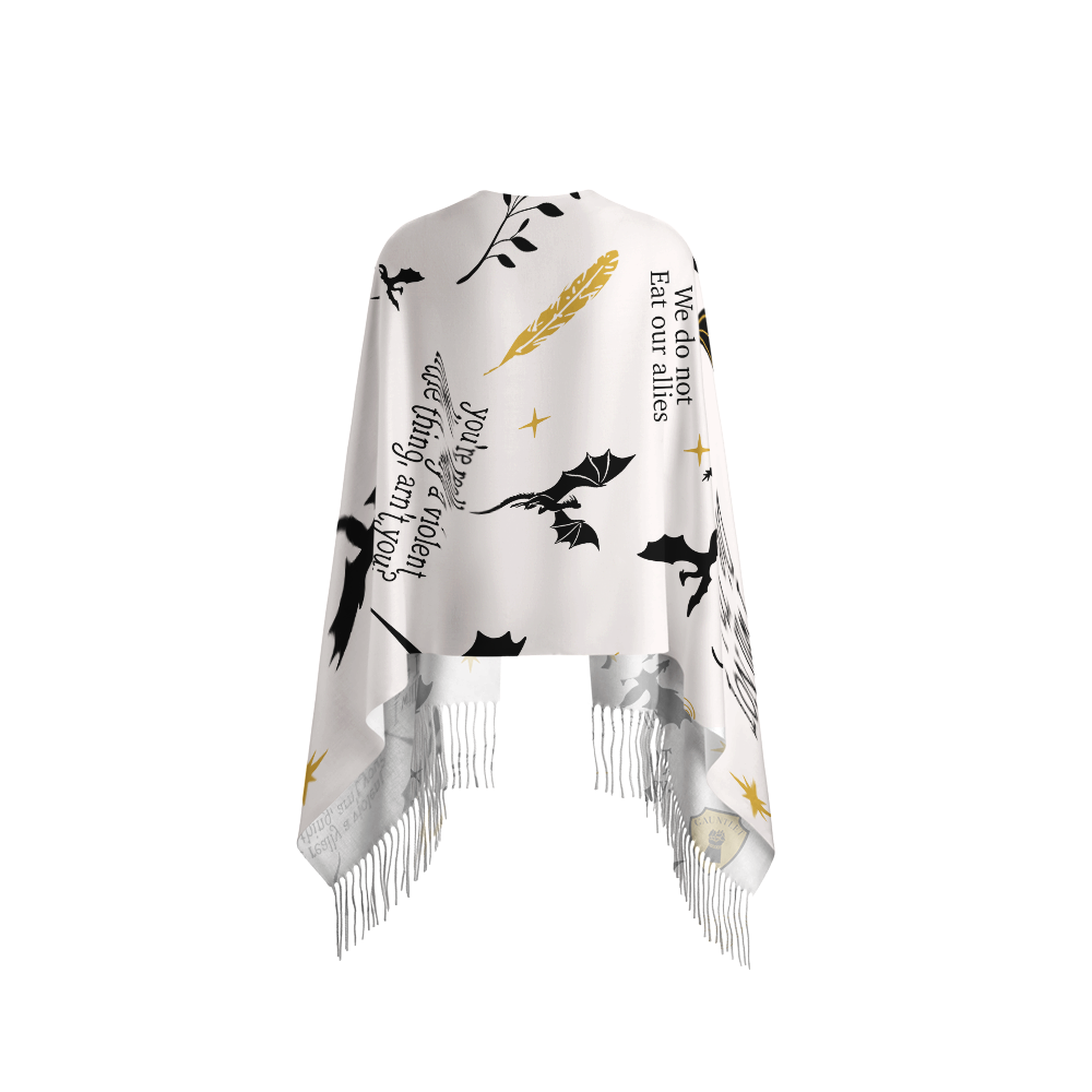 Pagewings I Will Not Die Today Long Fringe Scarf