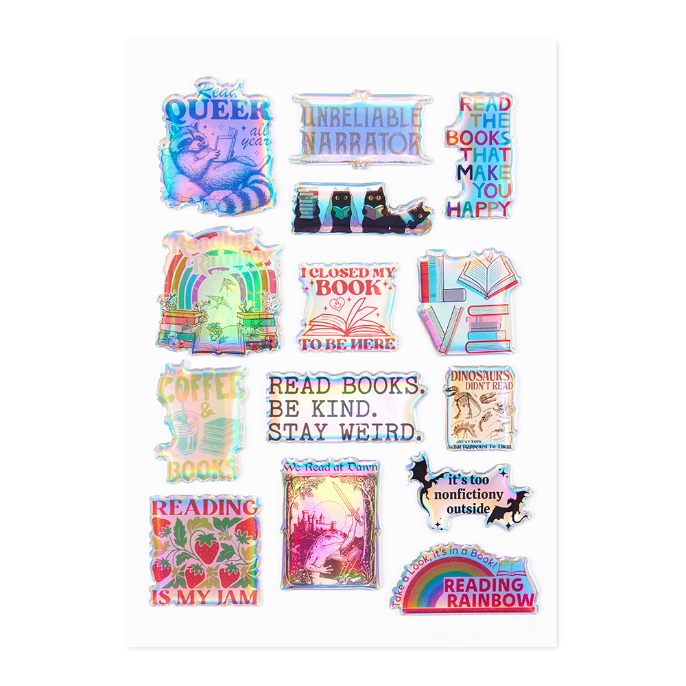 Pagewings Book Lovers Holographic Stickers