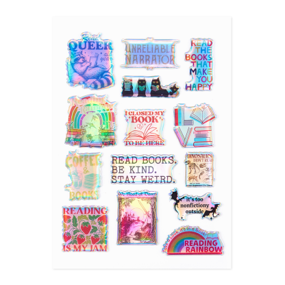 Pagewings Book Lovers Holographic Stickers