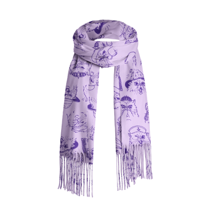 Pagewings Sci Fi Book Lover Long Fringe Scarf 
