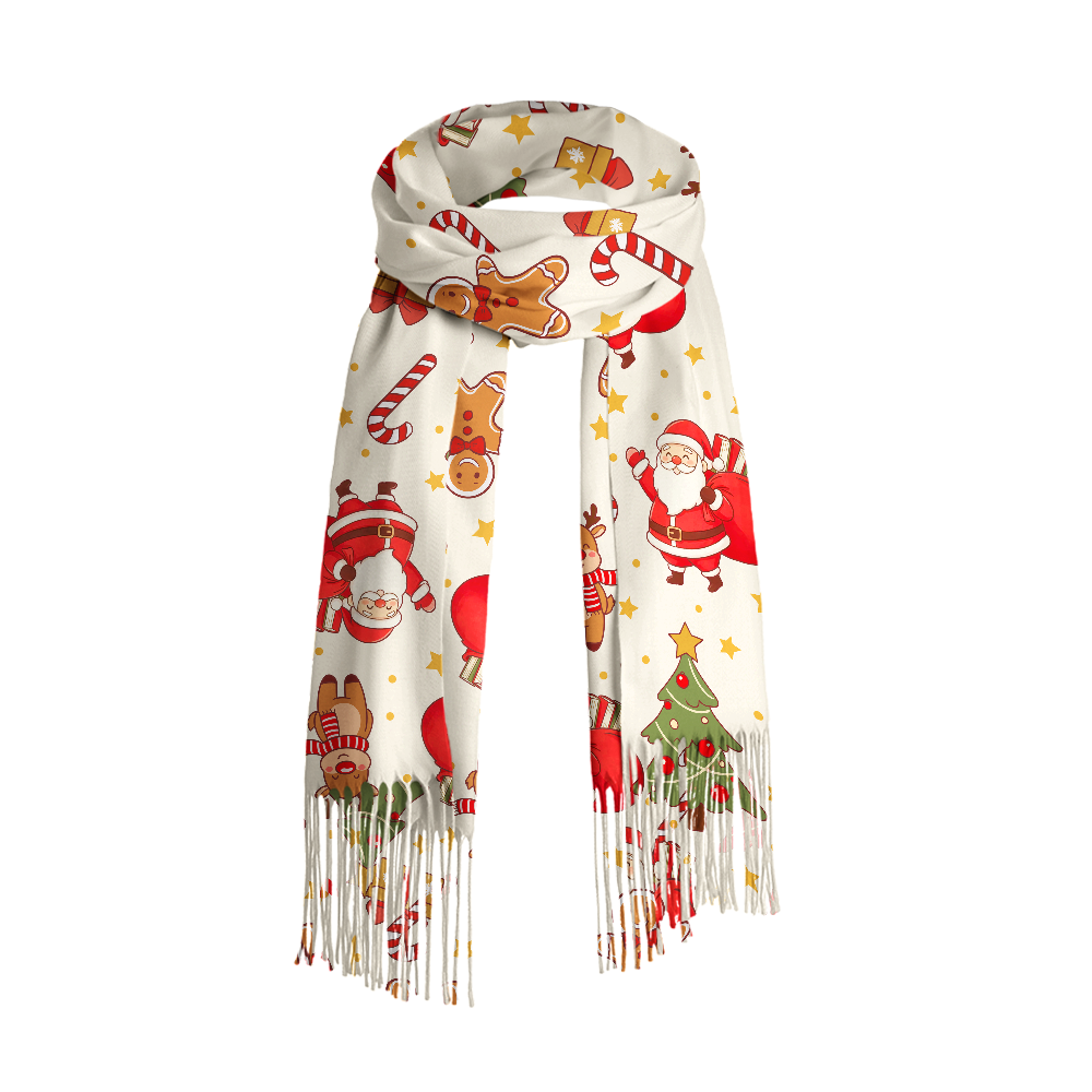 Pagewings Christmas Book Long Fringe Scarf 
