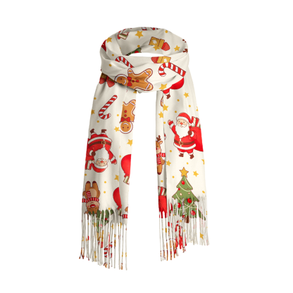 Pagewings Christmas Book Long Fringe Scarf 