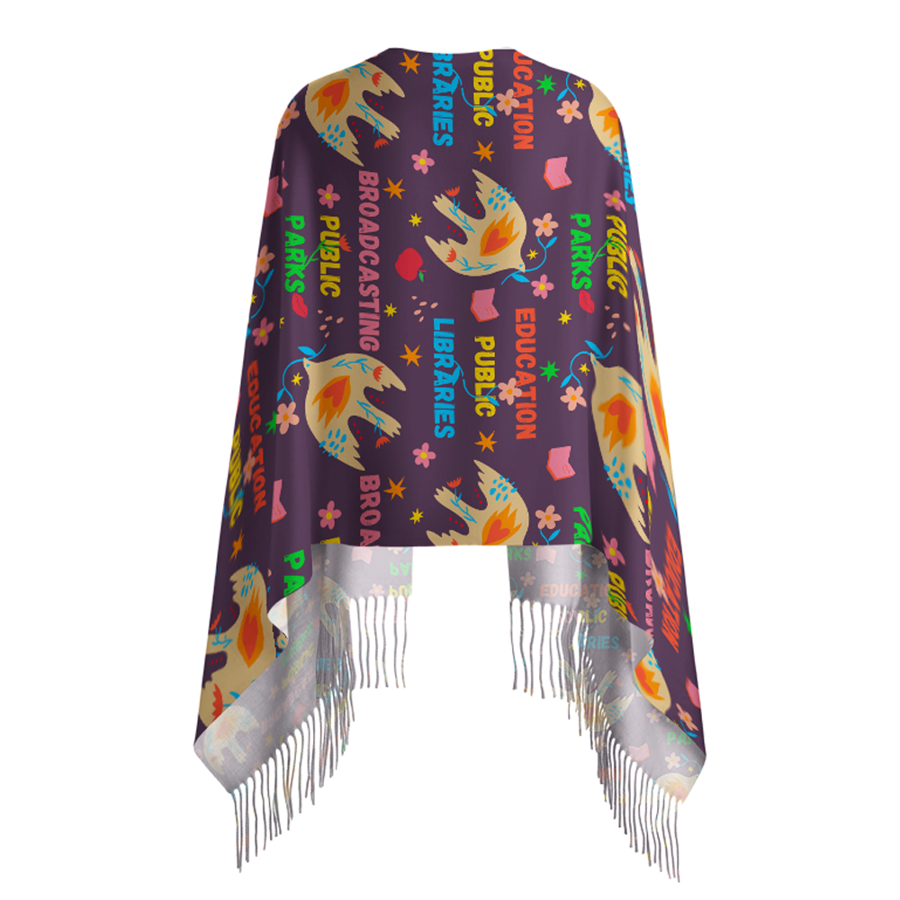 Pagewings Public Libraries Long Fringe Scarf