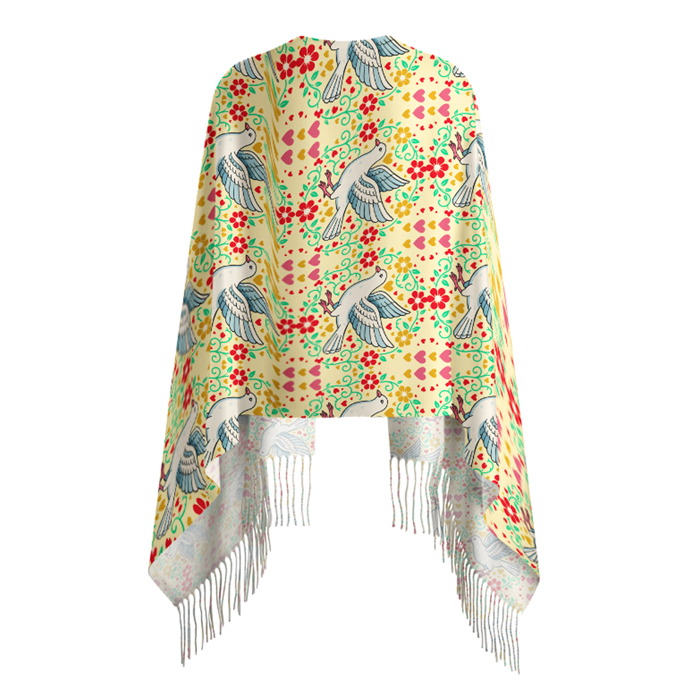 Pagewings Library Stamp Long Fringe Scarf