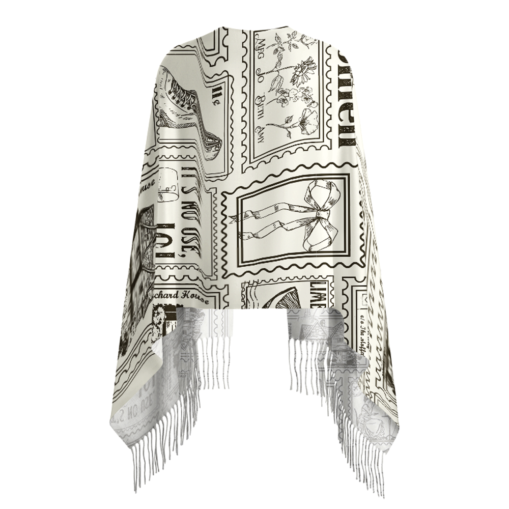 Pagewings Vintage Literature Long Fringe Scarf