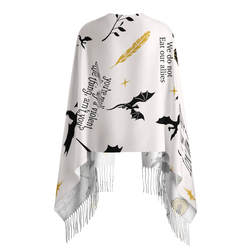 Pagewings I Will Not Die Today Long Fringe Scarf