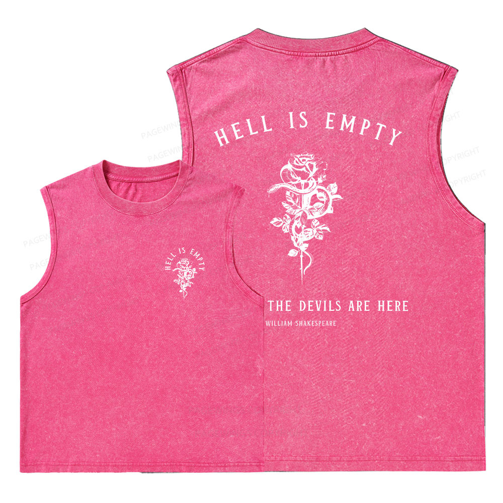 Pagewings Hell Is Empty And All The Devils Are Here Unisex Washed Tank Top