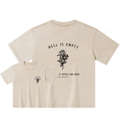 Pagewings Hell Is Empty And All The Devils Are Here Unisex Kids Washed T-shirt