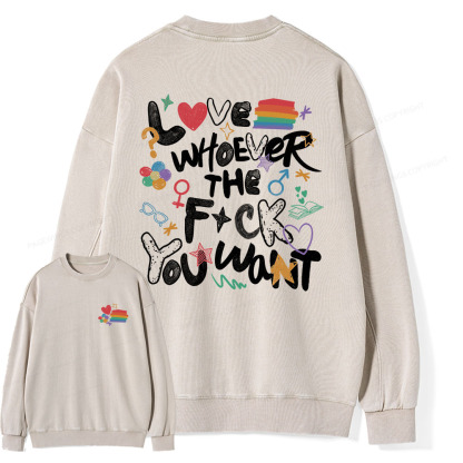 Pagewings Love Whoever The F*ck You Want Unisex Washed Sweatshirt