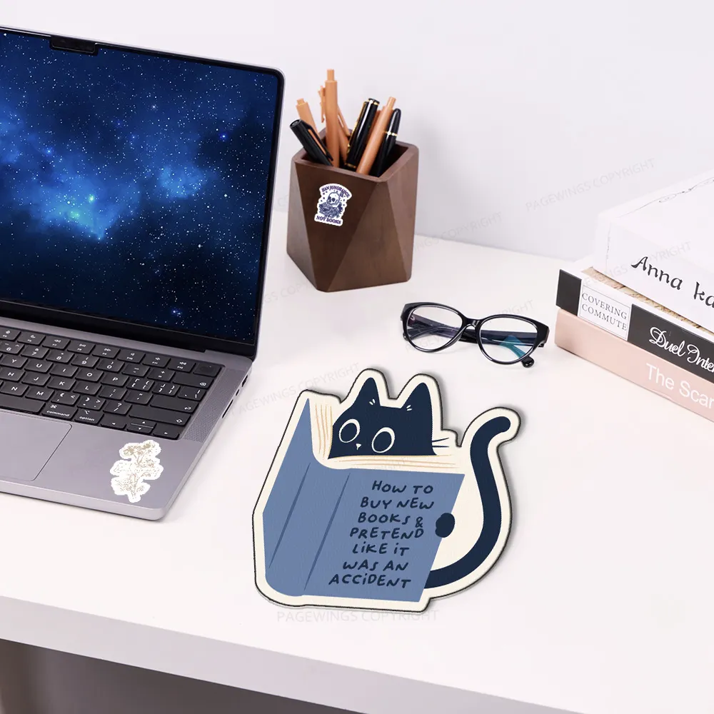 Pagewings Just A Cat Who Loves Reading Mouse Pad