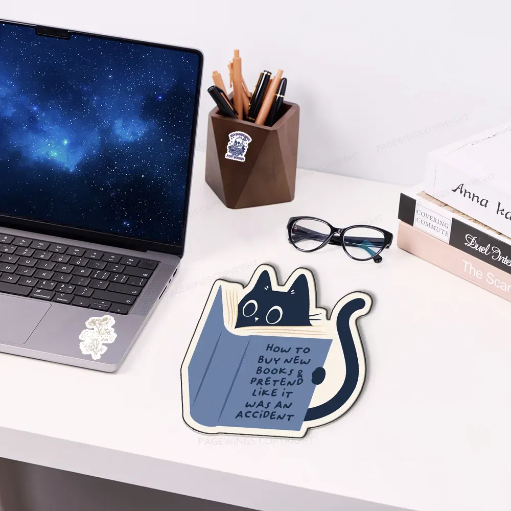 Pagewings Just A Cat Who Loves Reading Mouse Pad