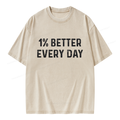 Pagewings 1% Better Every Day Unisex Washed T-shirt