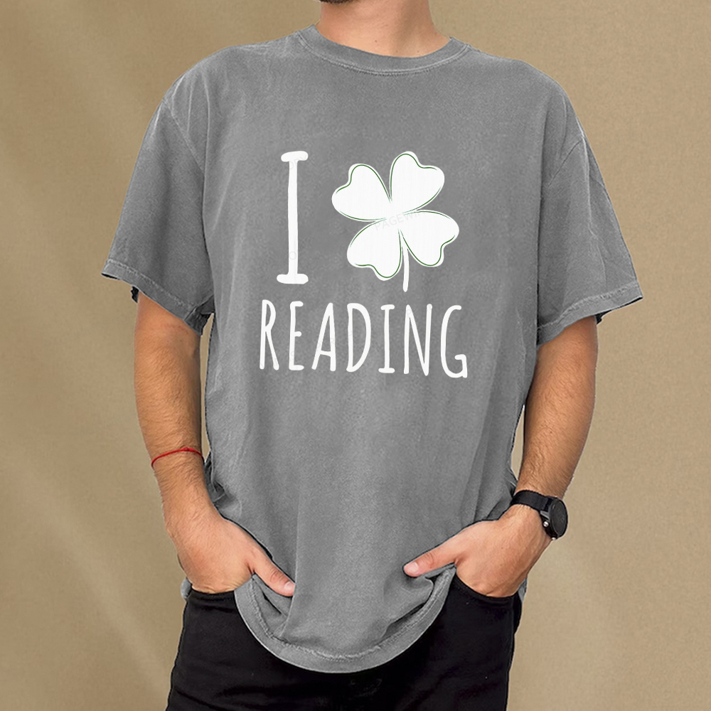 Pagewing St Patricks Day Book Lover Shirt Unisex Washed T-shirt