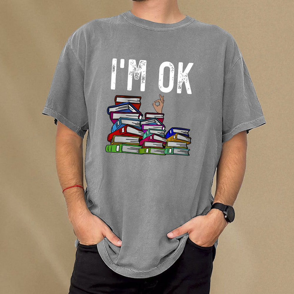 Pagewings Librarian Book Reader Funny Book Lover T Shirts Unisex Washed T-shirt