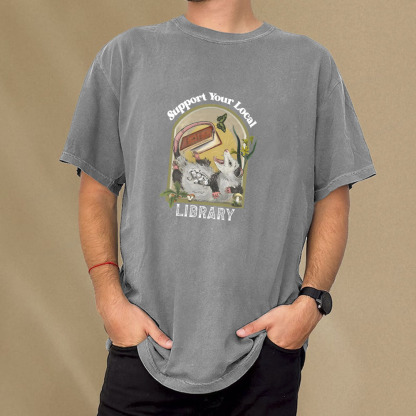 Pagewings Library Readers Make Leaders Jersey Short Sleeve Tee  Unisex Washed T-shirt
