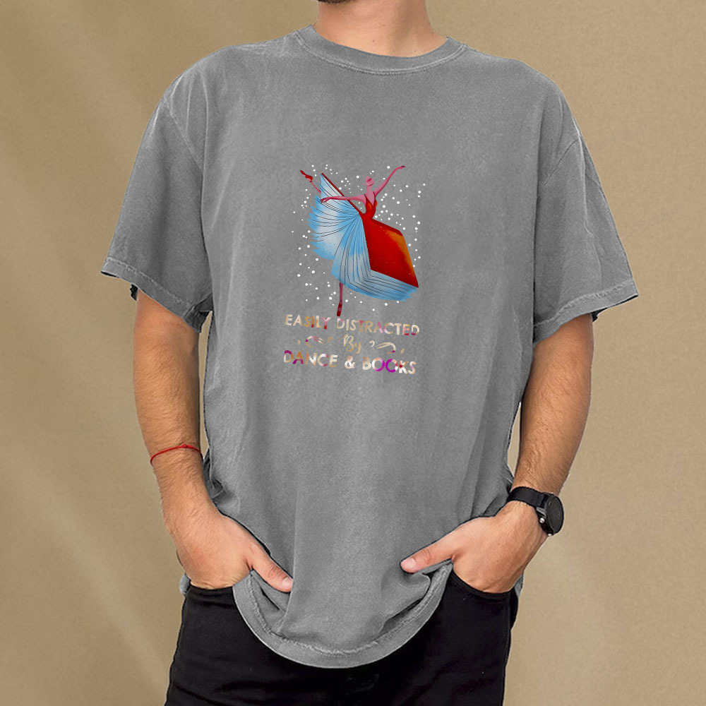Pagewings Eaily Ditracted By Dance Book Unisex Washed T-shirt