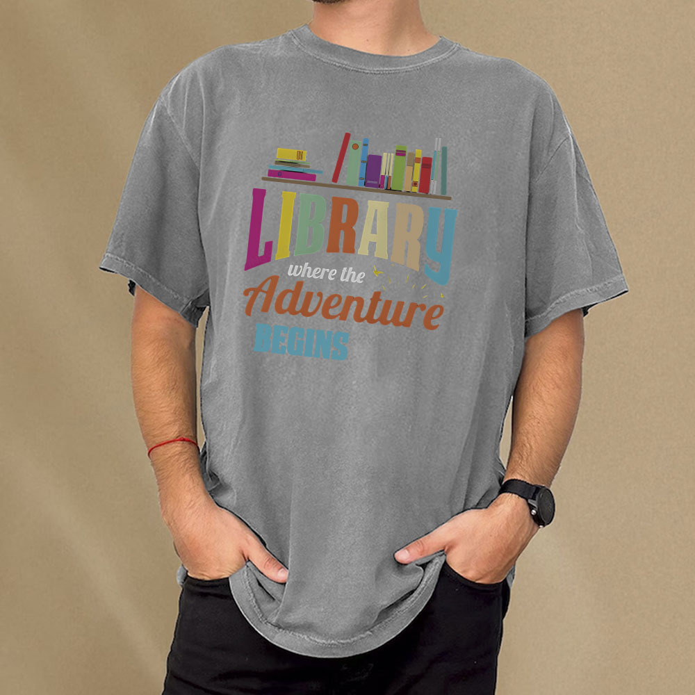 Pagewings Library Fan - book lovers Librarian Reader T-Shirt Unisex Washed T-shirt