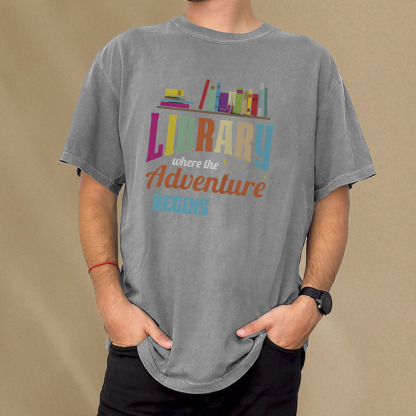 Pagewings Library Fan - book lovers Librarian Reader T-Shirt Unisex Washed T-shirt