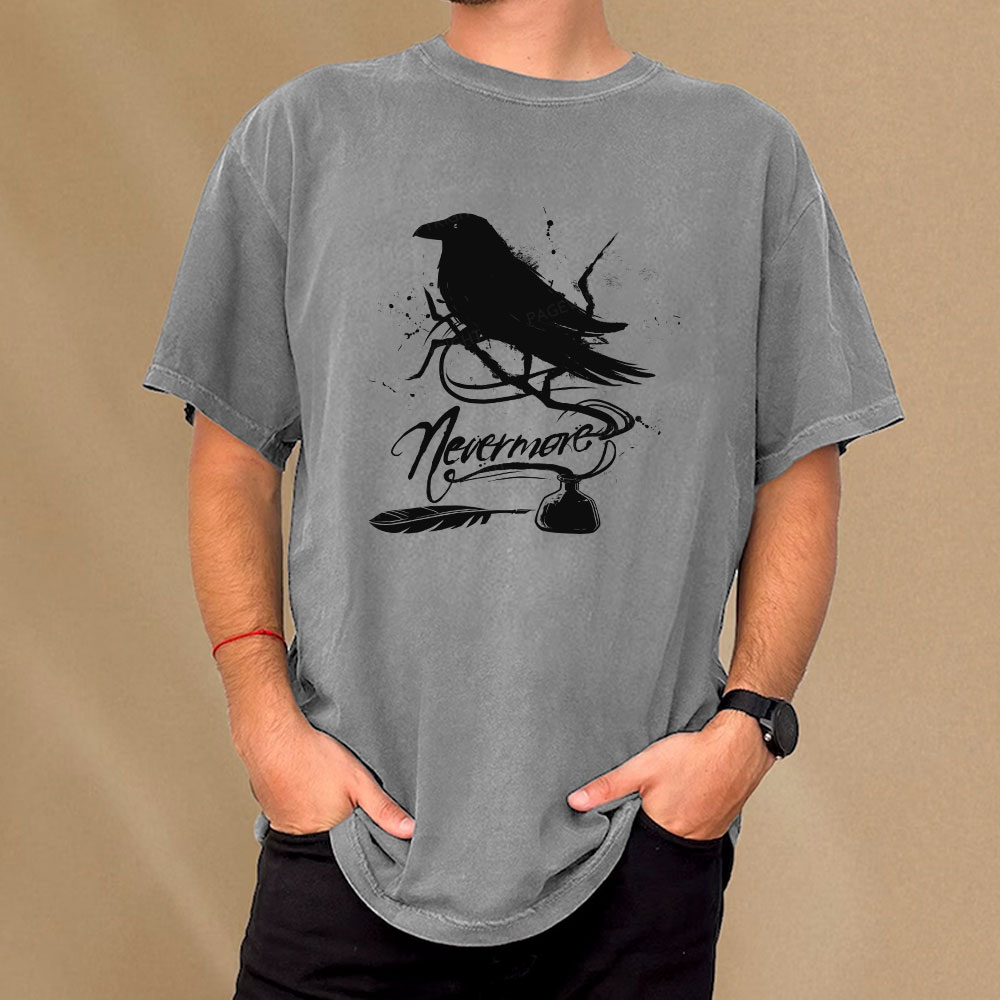Pagewing  Nevermore Unisex Washed T-shirt