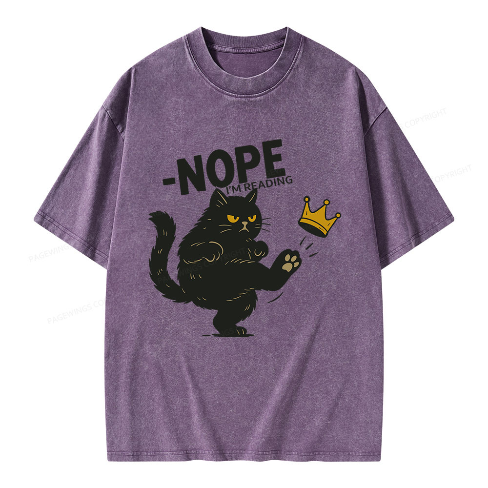 Pagewings Nope I'm Reading Unisex Washed T-shirt